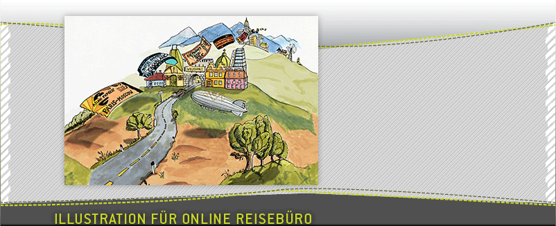 Illustration f&uum;r Startseite Reiseb&uum;ro